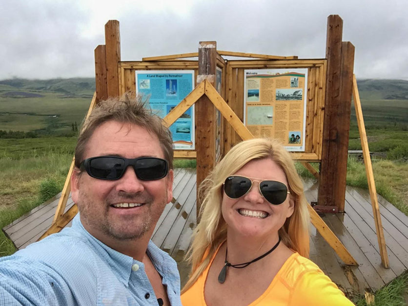 crossing the arctic circle of the Dempster Highway 