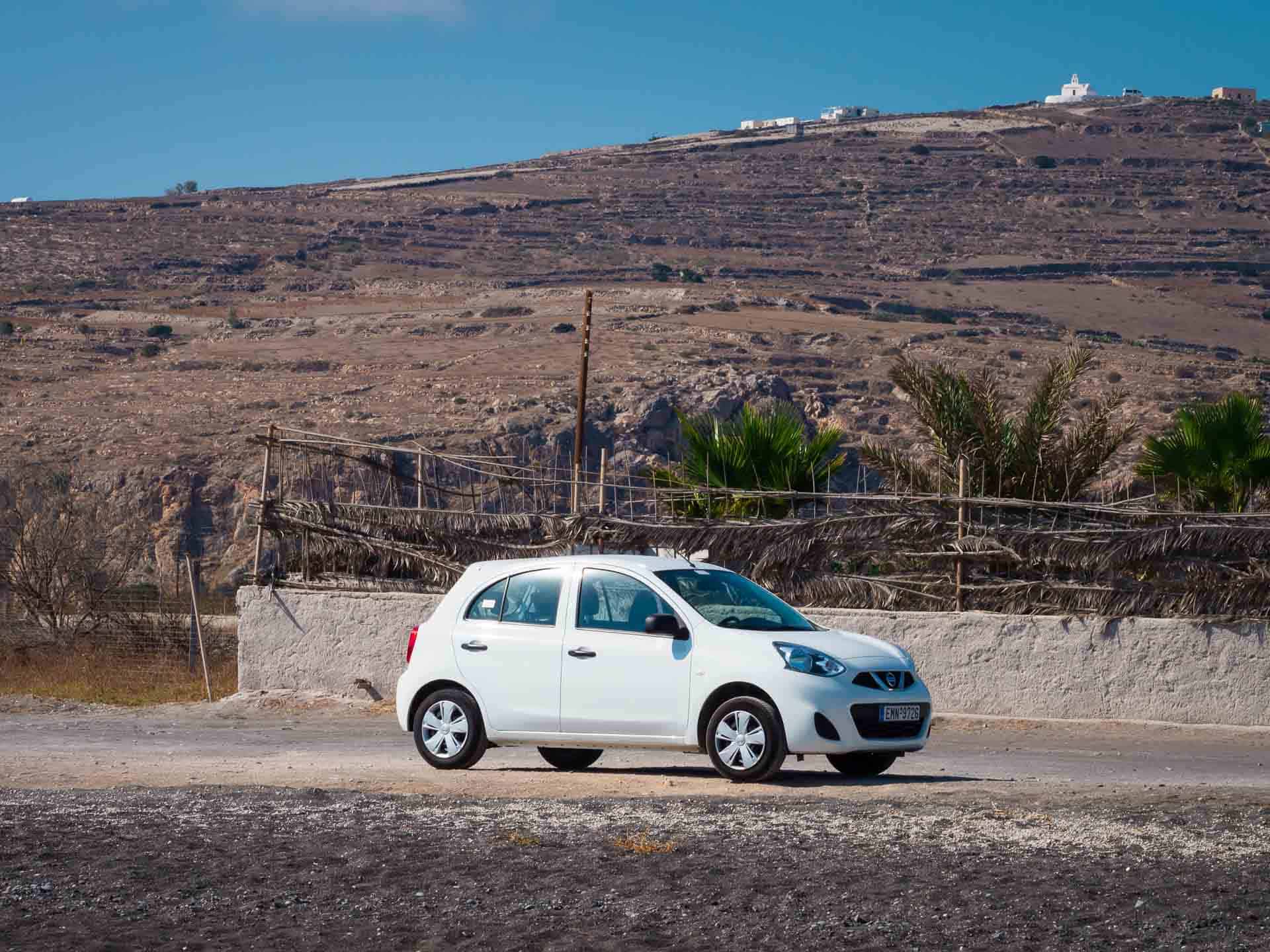 how to get around santorini - car rentals