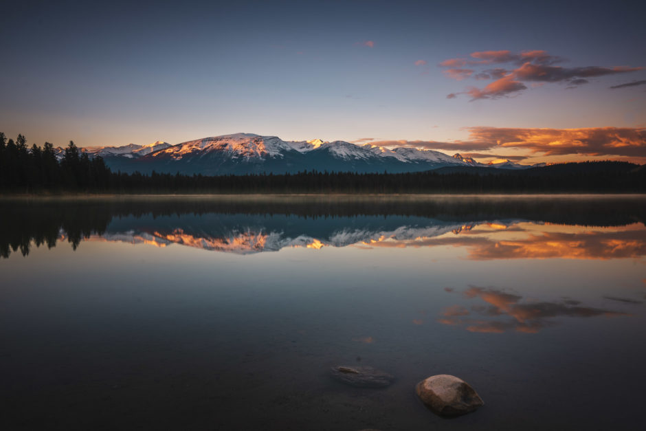 sunrise at lake annette jasper