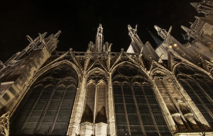 Some of the gargoyles watching from the roof.