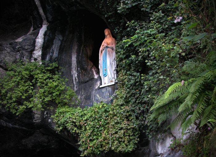 The Virgin in the cave where the apparition took place.