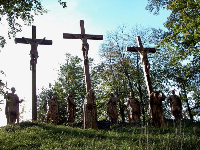 The Crucifixion can be found at the top of the hill.