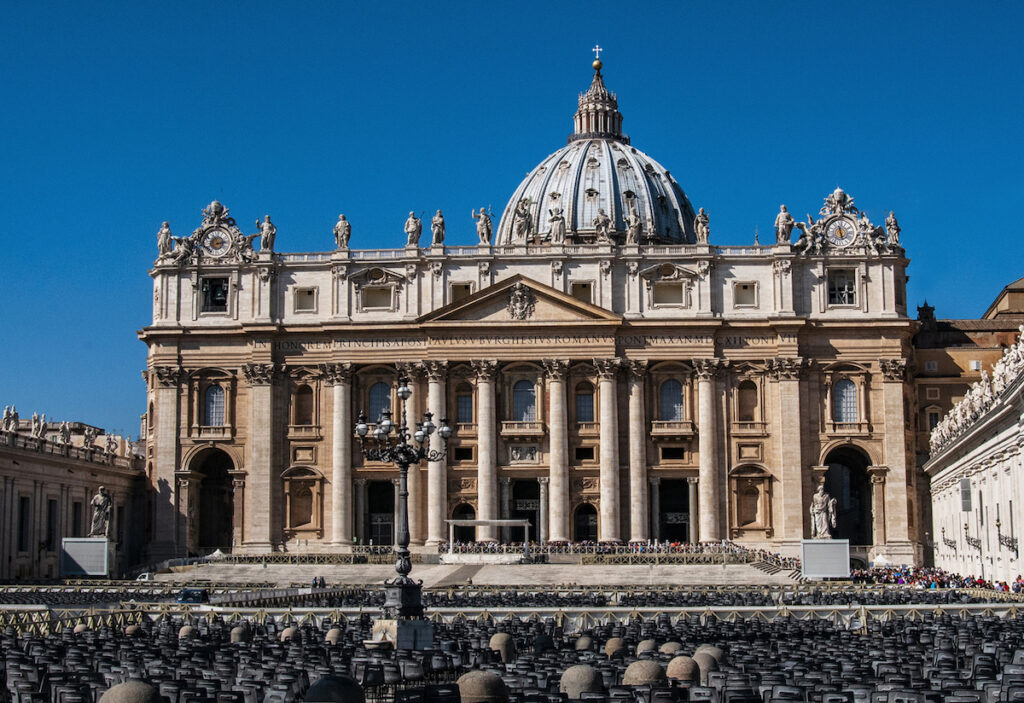 You can appreciate the scale of the Basilica to the size of the crowd standing in front of it.