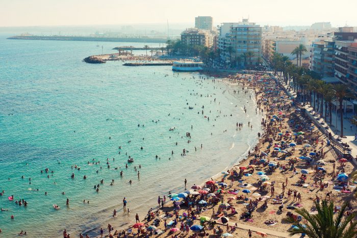 Coastline of Playa del Cura in Torrevieja city photo via Depositphotos