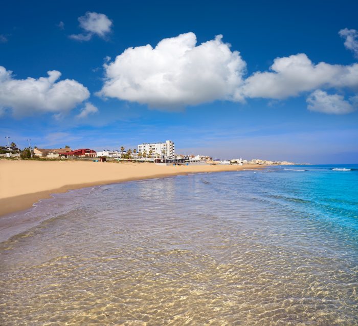 Playa de la Mata beach in Torrevieja of Alicante in Spain photo via Depositphotos