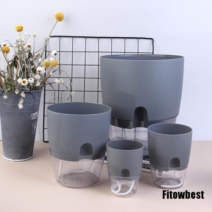 Transparent Plastic Self Watering Plant pot