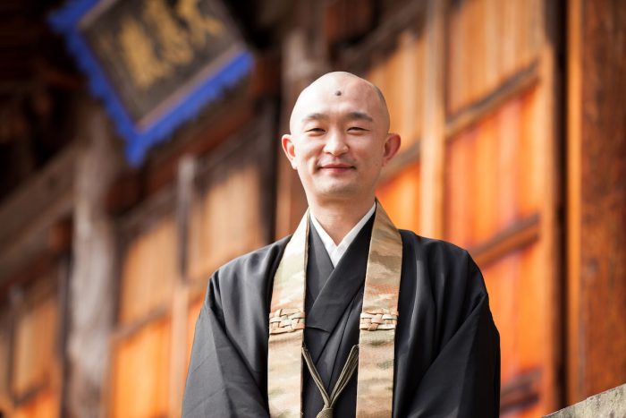 Yusho Ogawa during the monthly fire ritual