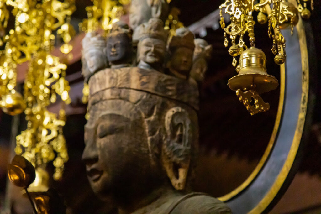 The sacred 1300-year-old Kannon statue