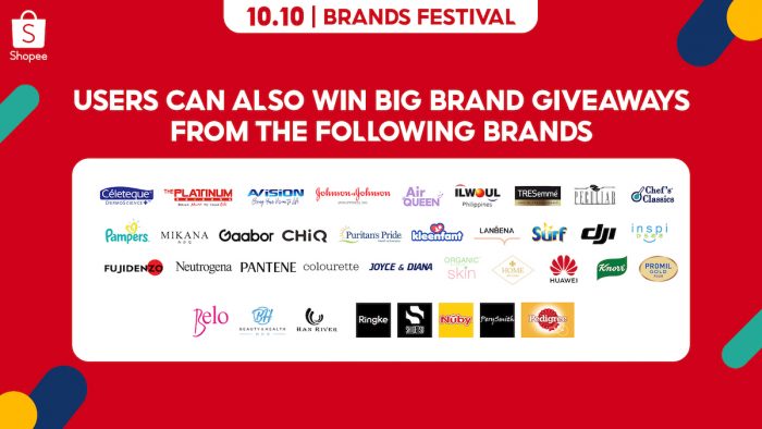 10.10 Shopee Big Brand Giveaways