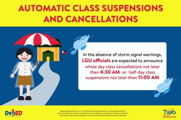 DepEd Advisory on Class Suspensions