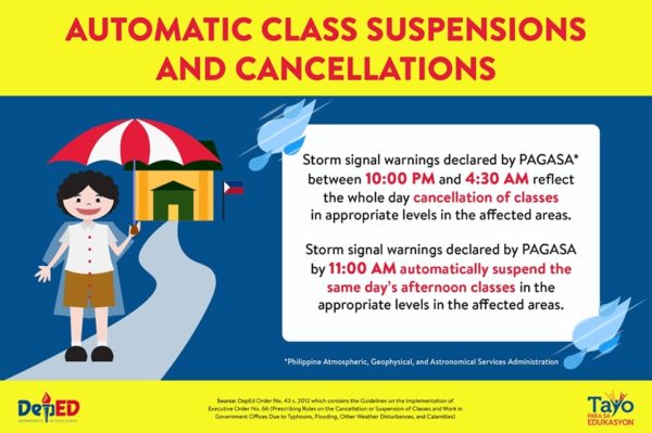 DepEd Class Cancellations - PAGASA