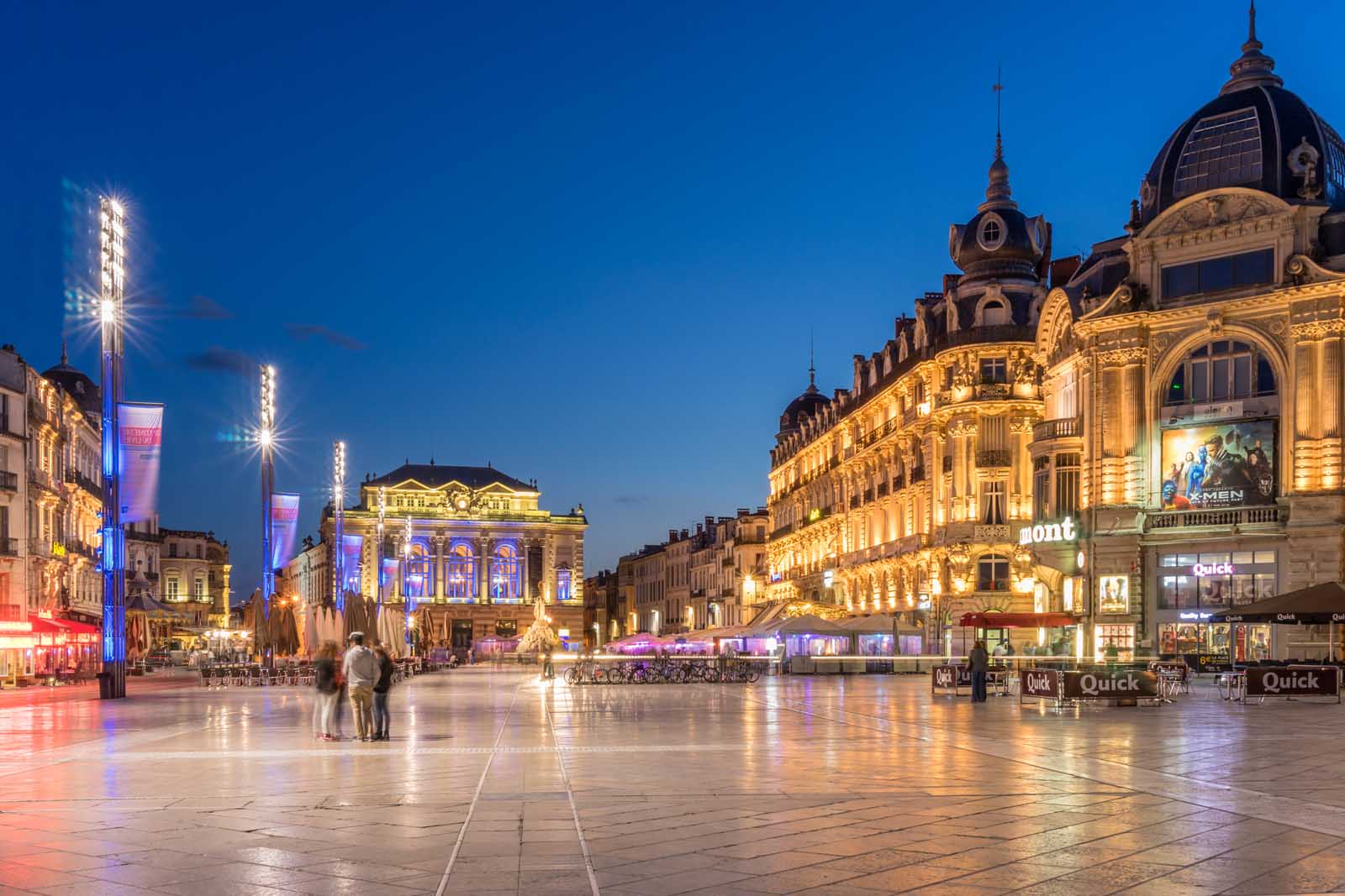 Montpellier France at night