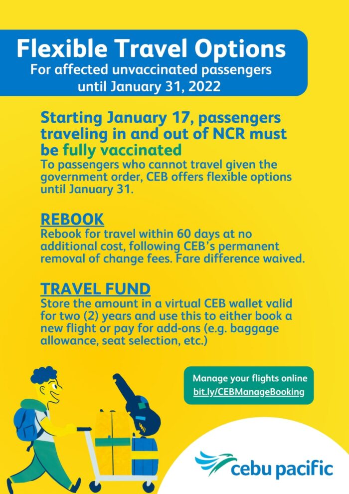 Cebu Pacific Flexible Options for Passengers