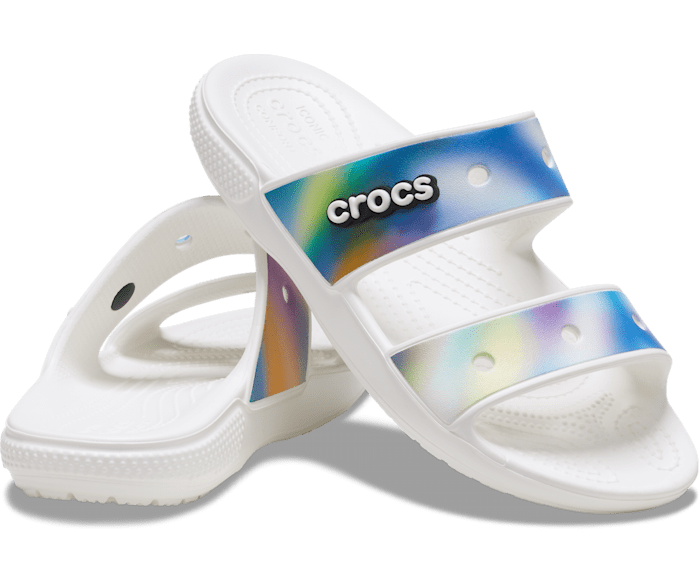 Crocs Unisex Classic Solarized Sandal in White Multi