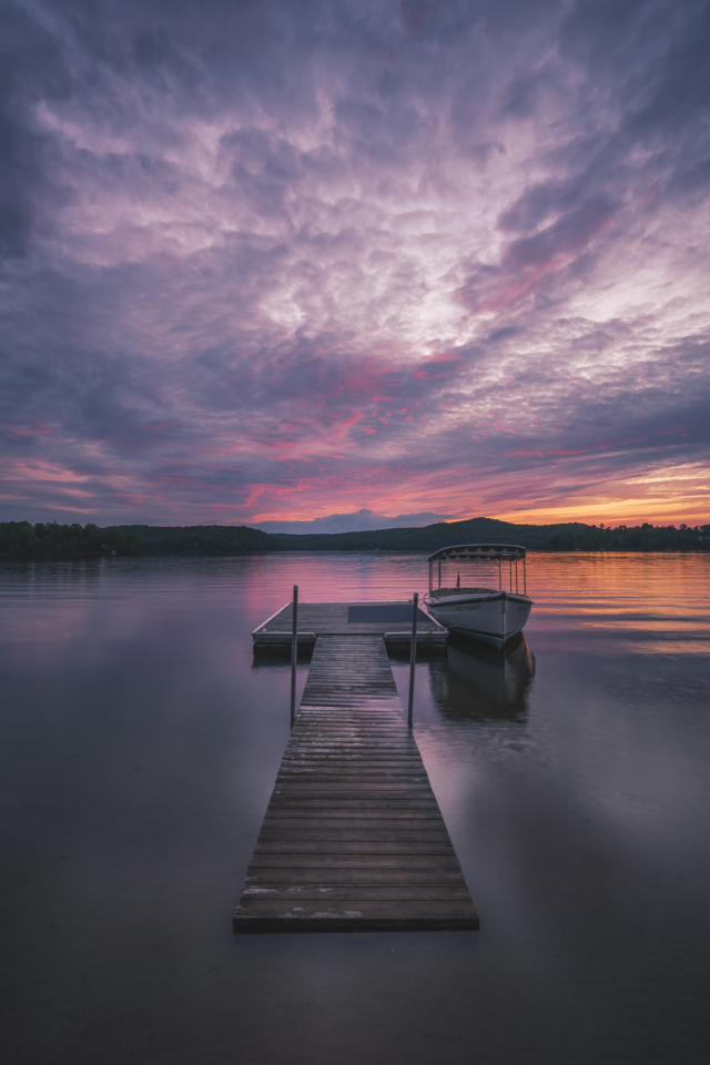 Sunset at Sir Sams Inn on Eagle Lake Haliburton