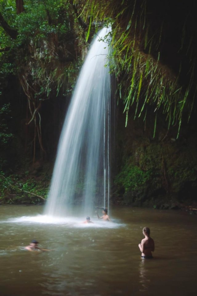 stops on the road to hana twin falls