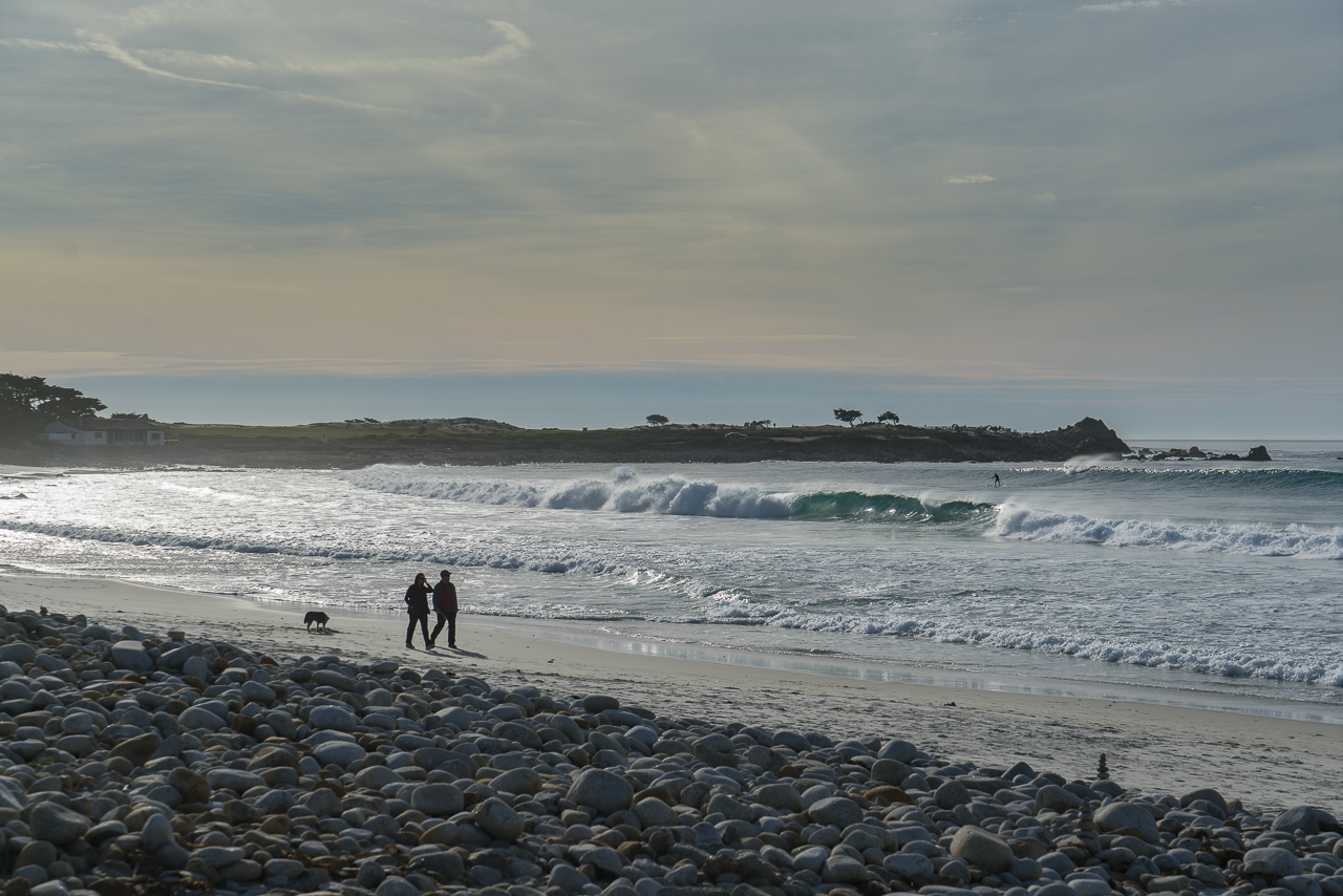 Walking along Pebble Beach at 17 Mile Drive