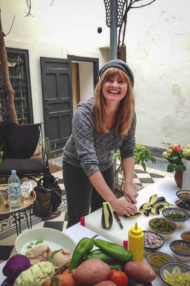 Making Cold Salad Moroccan food class