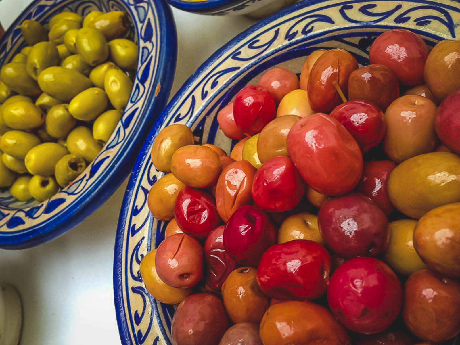 Olives and Nuts at dinner in food in morocco